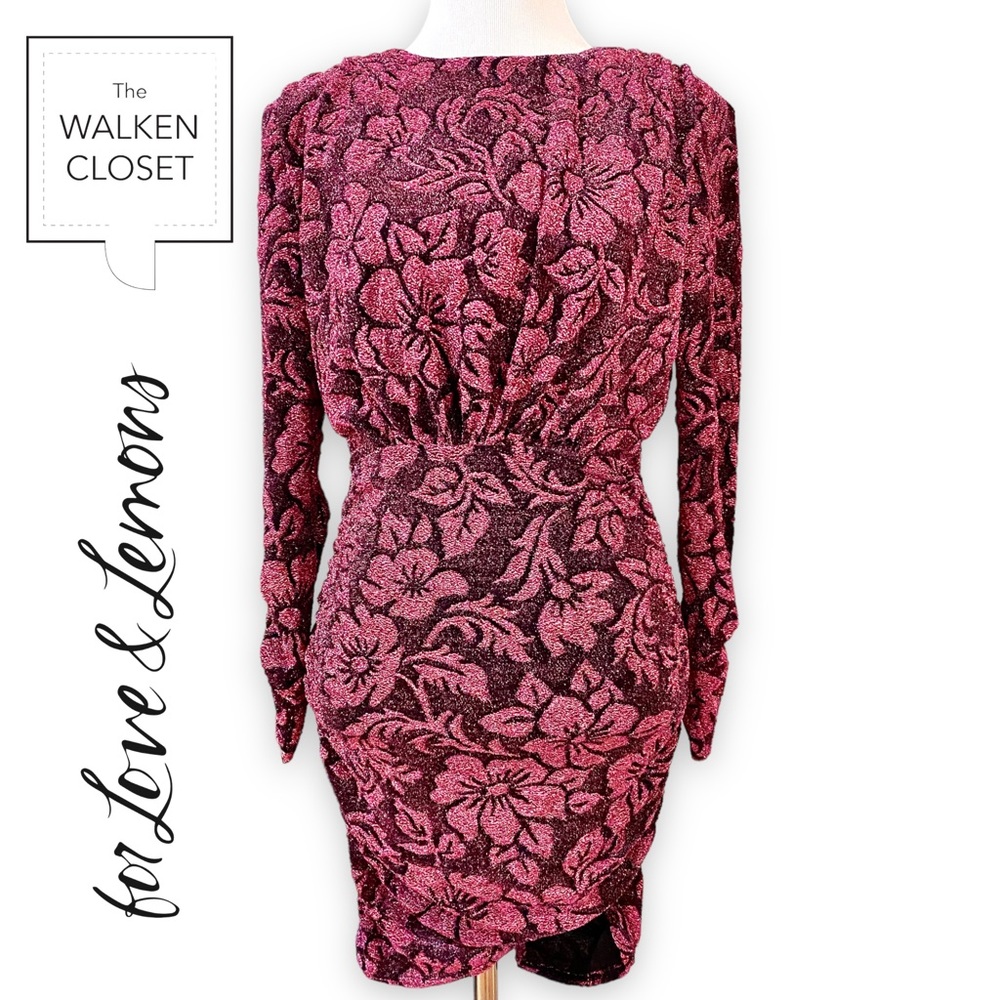 NWT FOR LOVE & LEMONS Shailee Mini Dress In Mulberry, S - Picture 3 of 15